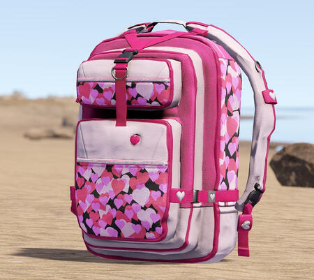 Valentine's Day backpack modeled and textured by me.